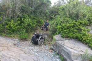 Enock crawling to the beach