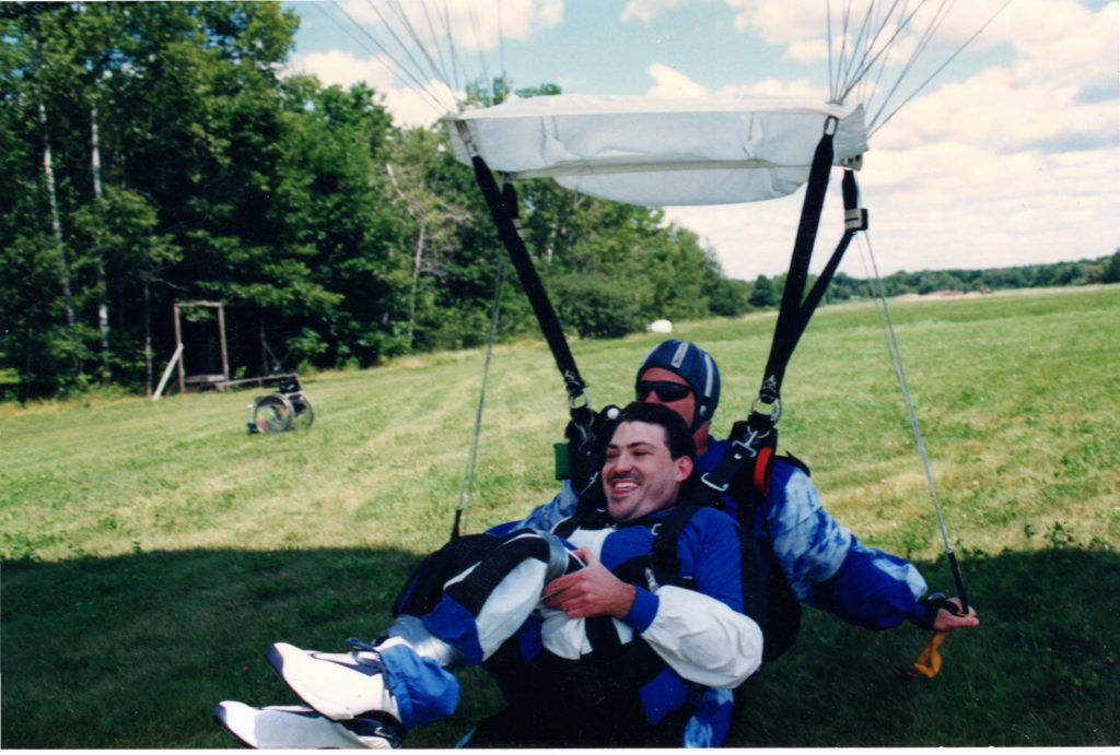 landing on my butt after skydiving