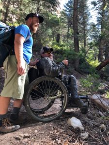 Kelso helping me navigate with the grit freedom chair